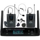 Sistema de Microfone Duplo sem Fio com Headset Leson LS962 Preto Sistema de Microfone Duplo sem Fio com Headset Leson LS962 Preto