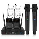 Sistema de microfone sem fio MELONARE MWM-41-2H2B 4 canais UHF