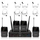 Sistema de microfone sem fio MELONARE MWM-41-4B 4 canais UHF
