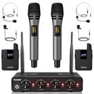 Sistema de Microfone Sem Fio TONOR UHF 4x10 Canais - Alcance de 200 Pés