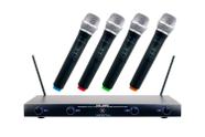 Sistema de Microfone Sem Fio VocoPro VHF40052 Recarregável 4 Canais