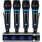 Sistema de microfone sem fio ZERFUN 4 canais recarregável Sistema de microfone sem fio ZERFUN 4 canais recarregável