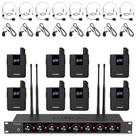 Sistema de microfones sem fio TONOR 8x12 canais UHF 90m de alcance Sistema de microfones sem fio TONOR 8x12 canais UHF 90m de alcance
