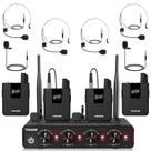 Sistema de microfones sem fio TONOR UHF Headset/Lavalier 4x10CH Sistema de microfones sem fio TONOR UHF Headset/Lavalier 4x10CH