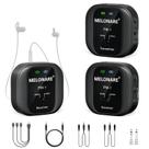 Sistema de monitor intra-auricular sem fio MELONARE UHF 500MHz com 1 transmissor e 2 receptores
