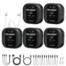 Sistema de monitor intra-auricular sem fio MELONARE UHF 500MHz com 1 transmissor e 4 receptores