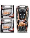 Sistema de seis lâminas Razor Blade Dorco Pace 6 + 10 cartuchos