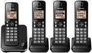 Sistema de telefone sem fio Panasonic KX-TGC384 com 4 aparelhos pretos