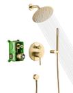 Sistema de torneira de chuveiro sumerain Brushed Gold 20cm Rainfall