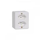 Sistema Ilumi 2 Tomadas 2 Polos+Terra 10A. Placa + Caixa Branco - 63120