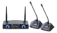 Sistema Microfone Gooseneck Duplo Sem Fio Uhf Karsect Kdr200DG 16 Frequencias