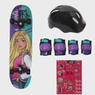 Skate Barbie com acessórios de segurança - Fun F00105