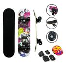 Skate Infantil 24 Polegadas C/ Kit Proteção Shape City - Importway