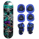 Skate Infantil Cachorro 50 Kg + Acessórios De Proteção Azul