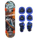 Skate Infantil Radical Old Shoes + Acessórios De Proteção Azul