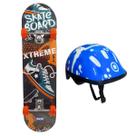 Skate Infantil Radical Old Shoes + Capacete De Proteção Círculo Azul