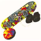 Skate Infantil Semi Profissional Shape Lixa Estampado Suporta até 50kg Menino e Menina