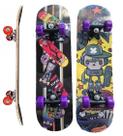 Skate Madeira Infantil Completo Radical Com Lixa 60cm