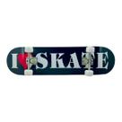 Skate Para iniciantes Até 50kg Rodas Macias 53mm Abec-7 Eu Amo Skate