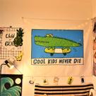 Skate Tapestry Cool Kids Never Die Crocodile 100x150cm