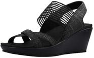Skechers Feminino Beverlee Sandália Anabela Preta 9 Larga Skechers Feminino Beverlee Sandália Anabela Preta 9 Larga