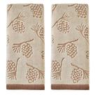 SKL Home Juego de 2 Toallas de Mano Jacquard con Piña de Pino Color Trigo