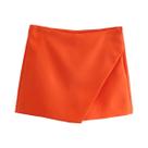 Skort Assimétrico de Cintura Alta com Bolsos - Saia e Short Vintage para Mulheres