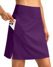 Skort SANTINY 18 para mulheres com 3 bolsos, cintura alta, roxo profundo