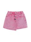 Skort WDIRARA Girl's Wrap, com botão frontal, jeans, cintura alta, 14 anos Skort WDIRARA Girl's Wrap, com botão frontal, jeans, cintura alta, 14 anos