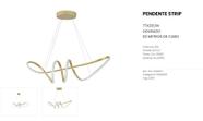 Skylight Pendente Strip Led 41w 3000k Sky-3020 Dourado