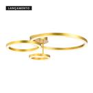Skylight Plafon Holly Led 64w 3000k Dourado Sky-4003dr