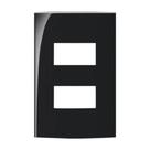Sleek Ebony Placa 2 x 4 - 2 Posto Horizontal - Margirius