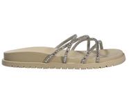 Slide Feminino de Tiras Cruzadas Glam Cristal - Cód 8354157