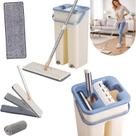 Slim Flat MOP Rodo Multiuso Piso Cerâmico Madeira Porcelanato 1 Pano Microfibra Com Balde Lava Seca Limpeza Adeus Poeira e Sujeira