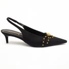 Slingback Belluno Salto Fino Baixo Tachas Moeda