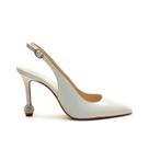 Slingback Couro Branco Salto Alto Cecconello 2854001-1