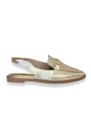 Slingback Dourado Bico Quadrado Verniz Bebecê