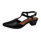 Slingback em Couro Clara Preto - Amo Calçados