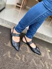Slingback feminino de fivela lagle - preto