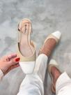 Slingback Feminino Sarah Nude/Off Sem Salto