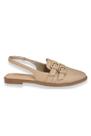 Slingback Nude Com Fivelas Bico Quadrado Bebecê