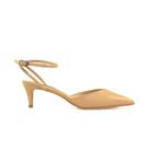 Slingback Nude Couro Werner Salto Baixo Bloco 5,5cm