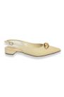 Slingback Off White Salto Baixo Divalentini