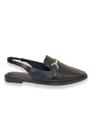 Slingback Preto Bico Quadrado Verniz Bebecê