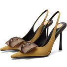 Slingback Pumps Rogerdream, quadrada, rosa, cetim, 9,5 EUA