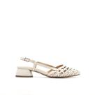 Slingback Salto Bloco Couro Slingback Salto Bloco Couro