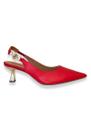 Slingback Salto Fino Vermelho Napa Bebecê