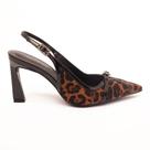 Slingback Sapato da Corte Salto Alto Fivela Strass