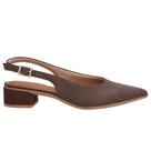Slingback Usaflex Ud27001002 Salto Bloco Couro Bico Fino