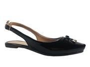Slingbacks Verniz Preto Bico Fino com Laço Marca Siá Bella Slingbacks Verniz Preto Bico Fino com Laço Marca Siá Bella